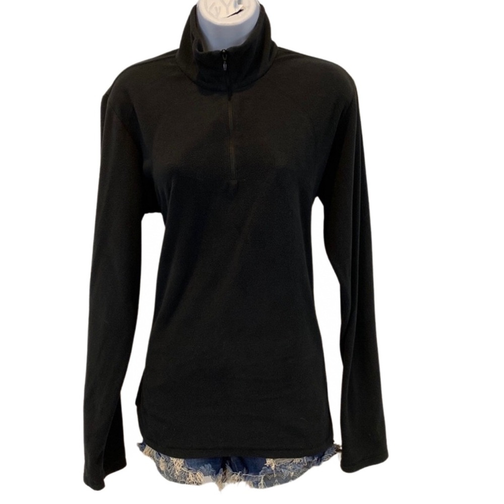 Columbia fleece mock neck quarter zip pullover sweater in black size XL